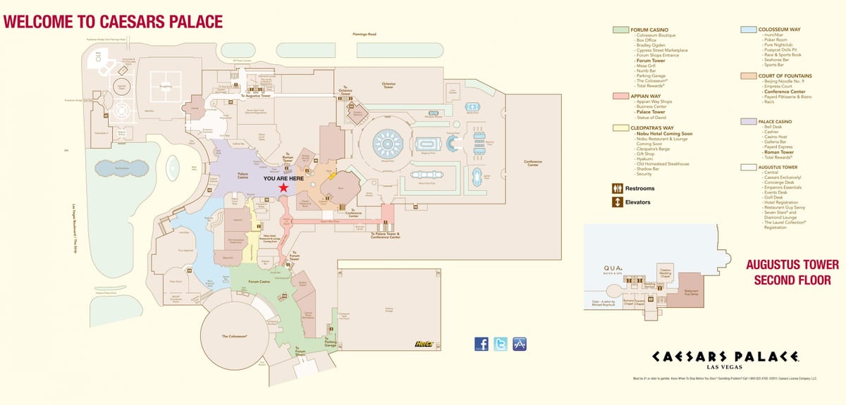 シーザースラスベガスの地図