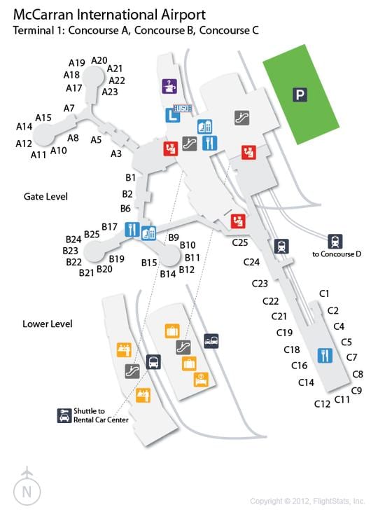 地図Las Vegas空港