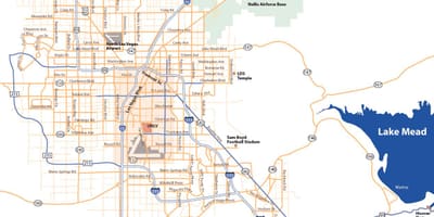 地図Las Vegas域